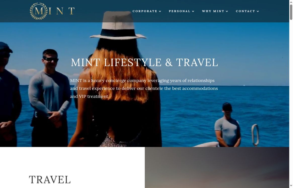 MINT Lifestyle & Travel website homepage