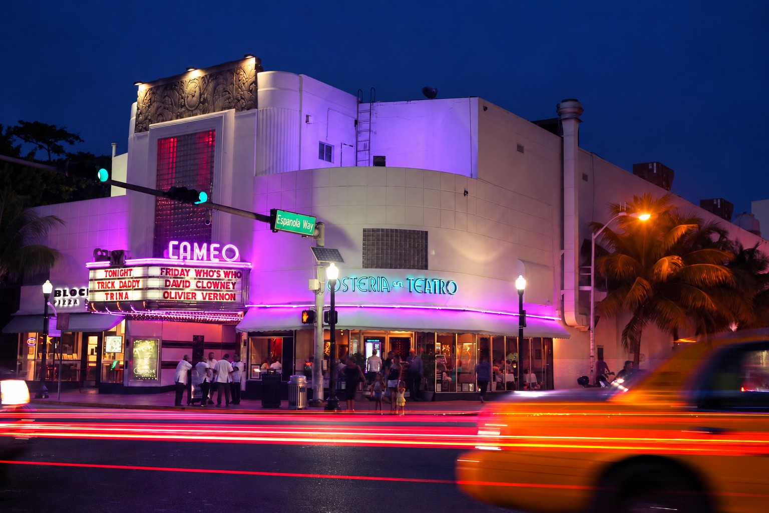 Cameo Nightclub building exterior at night